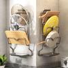 Wall-Mounted Punch-Free Kitchen Rack - Multi-Function Storage for Pot Lids & Chopping Boards