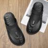 Fashion 2025 New Men's Genuine Leather Outer Wear Summer Casual Slippers Beach Shoes Anti-Slip Clip-On Slippers Soft Bottom Durable