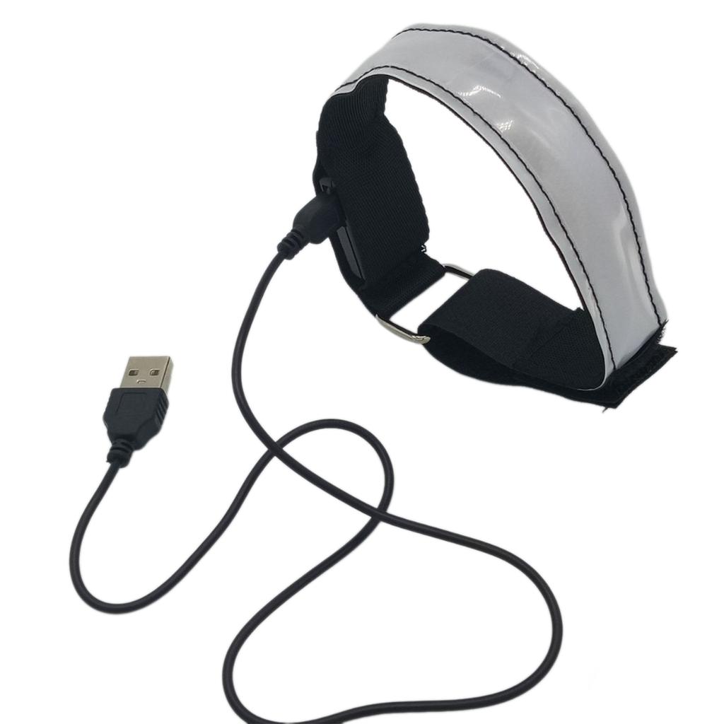 Led Luminous Arm Band Reflective Bracelet Running Safety 360° Visibility Lighting Glow-Band Rechargeable For Night Running Sport