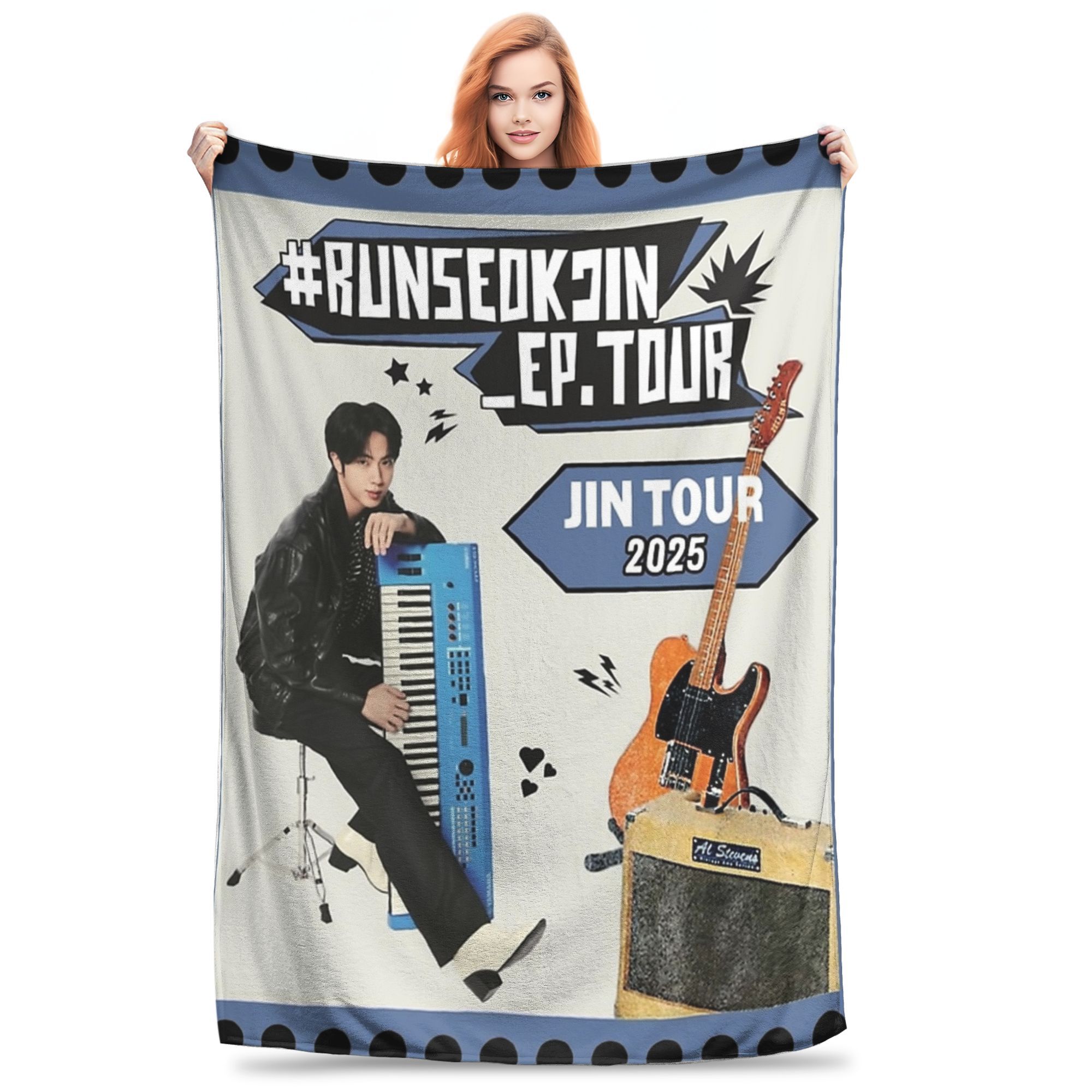 

JinS Runseokjin EP Tour 2025 concert kpop Blanket Super Soft Warm Throw Blankets for Sofa 50x60 Inch Multi-size Bedding Throws 75x90cm