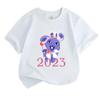 2023 Year of the Rabbit Cute Purple Bunny Lollipop Graphic T-Shirt for Boys Girls 100% Cotton Casual O-Neck Short Sleeve Soft Breathable Kids Summer T