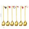 Ins Style Cutlery Set Stainless Steel Coffee Spoon Stirring Spoon Christmas Gold Coffee 6 Piece Set Gift Box Packaging