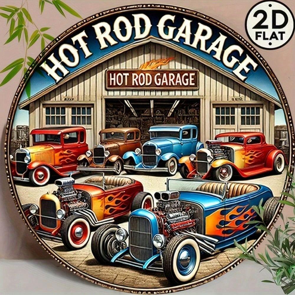 Tin Sign Metal Poster Wall Art Vintage Hot Rod Garage Decor Mechanic Gift 8x8 Inch
