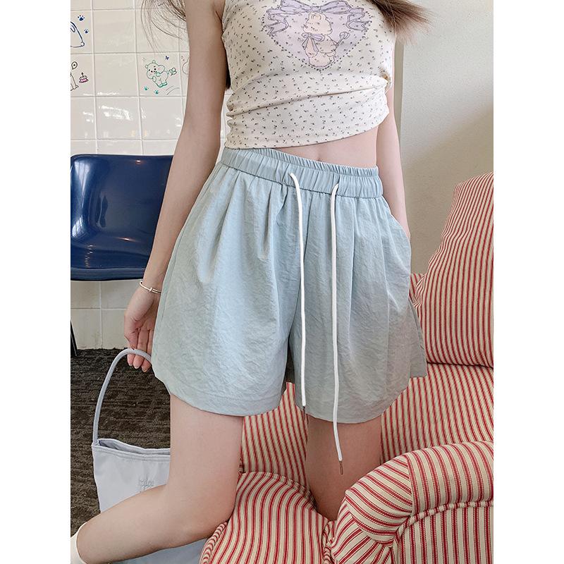 2025 Women's High Waist A-Line Sports Shorts: Fashionable Summer Drawstring Casual Wear