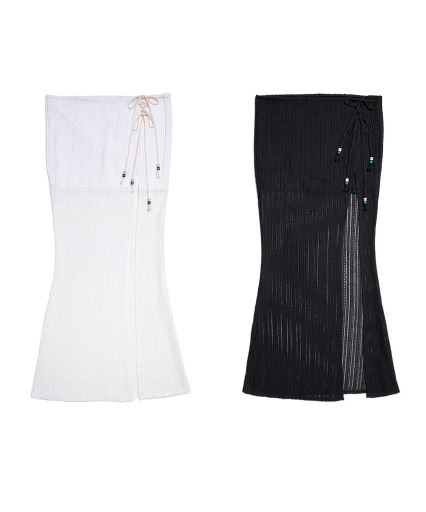 Don'T Ask My Plan Sunset Cozy Long Skirt White