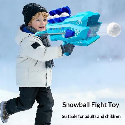 Snowball Launcher Triple Barrel Snow Gun Winter Outdoor Snow Fight Toy Parent Child Interactive Snow Play Tool For Kids Adults
