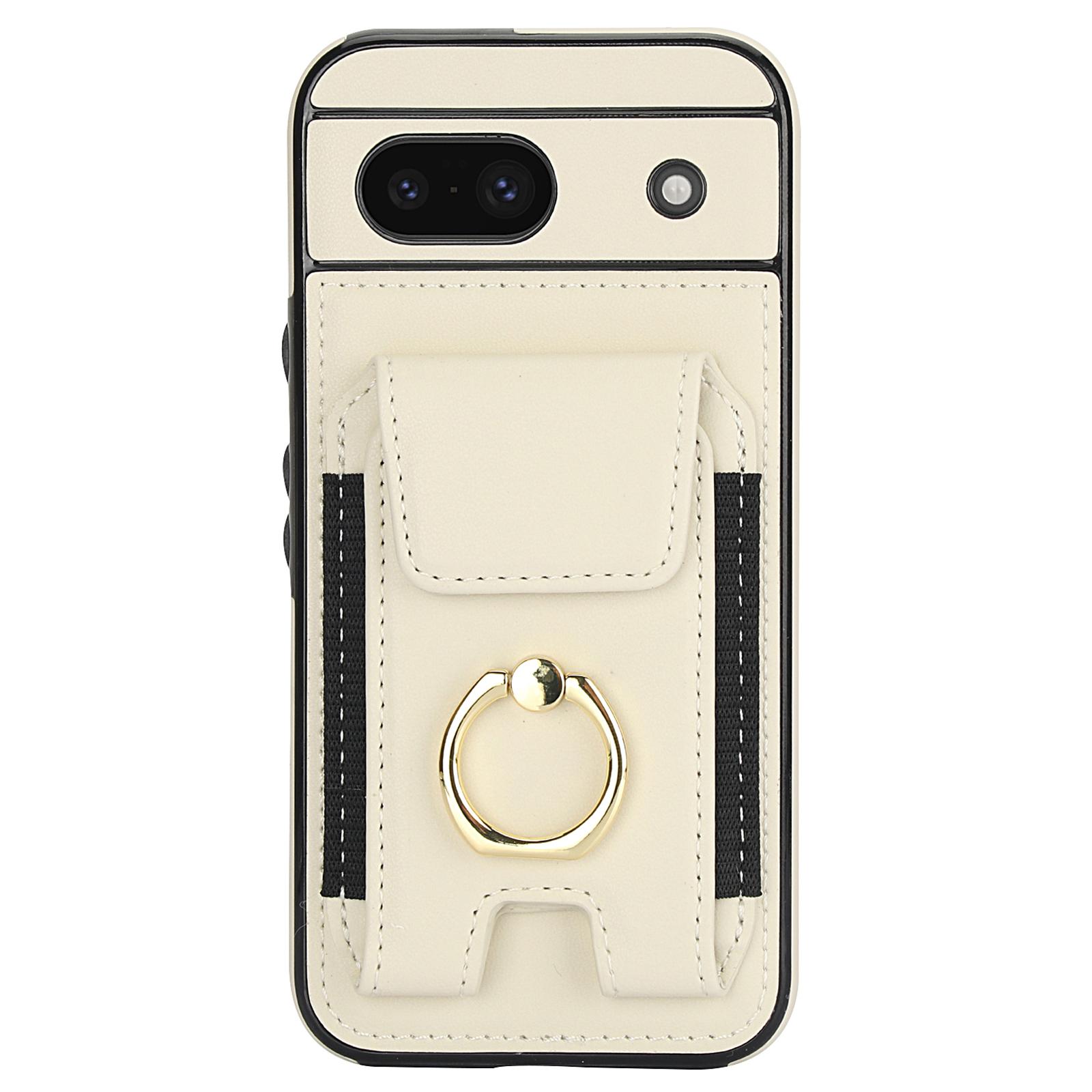 

For Google Pixel 8a Kickstand Case PU Leather+TPU Phone Cover with Card Slots Green