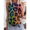 Summer Sequin Leopard 3D Print Tank Tops Women Fashion Streetwear Oversized O-Neck Vest Off Shoulder Sleeveless Woman Camisole