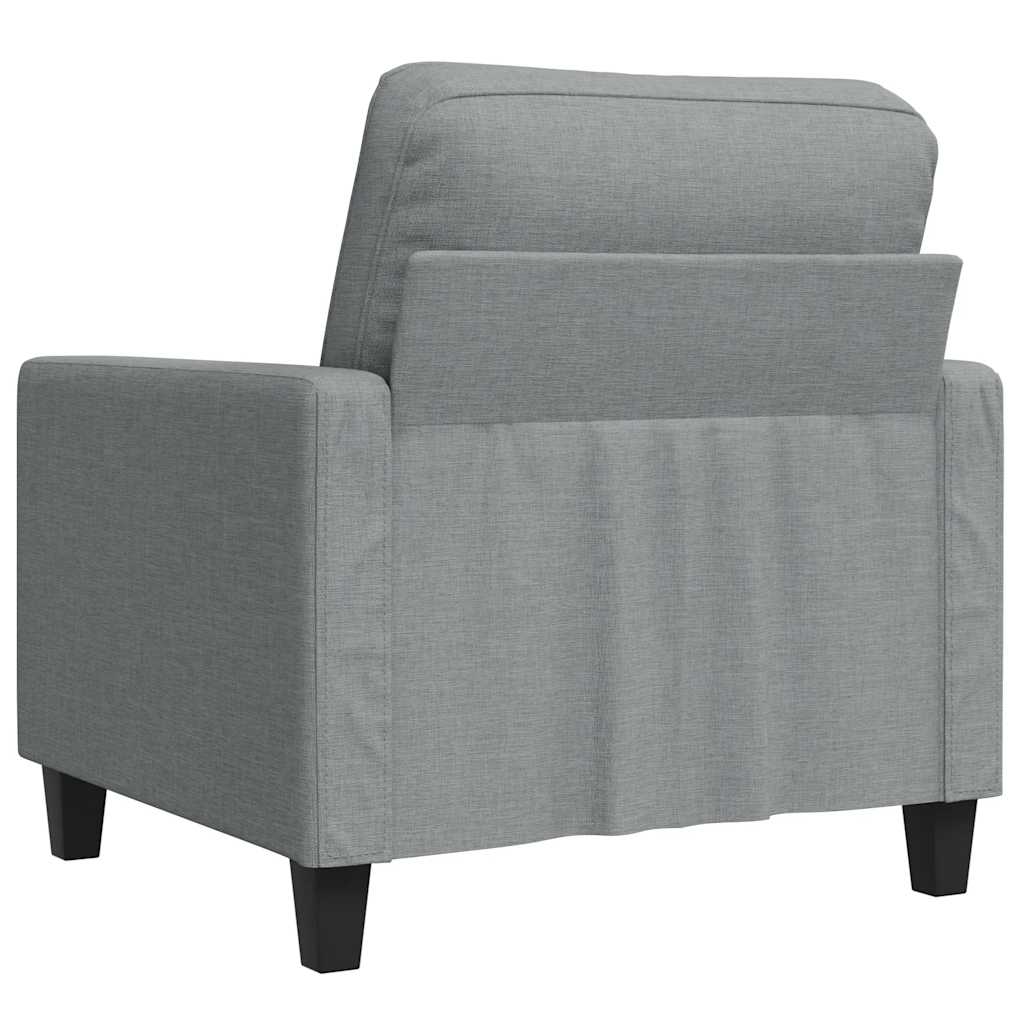 Vidaxl Armchair, Light Gray, 60 Cm, Upholstered In Fabric