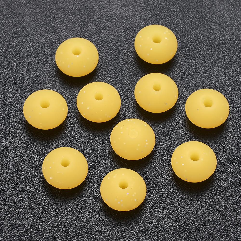 12mm 50Pcs Silicone Luminous Spacer Beads BPA Free Chewable Teething Beads Pacifier Teether DIY Necklace Accessories