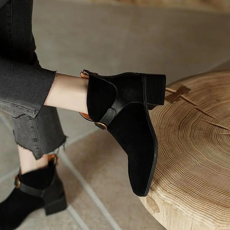 Winter 2024 Autumn Ankle Boots for Women New In Booties Large Size Warm Designer Luxury Hot Trend Footwear Y2k Woman Short Shoes