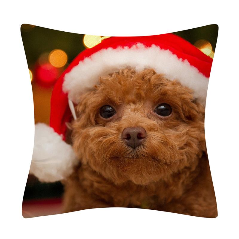 

Різдвяна наволочка Мила тварина Кіт Собака Наволочка для будинку для відпочинку Наволочка для дивана-ліжка з принтом. 45x45cm