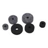 6PCS Drum Felt Pad Set Multiple Sizes Cymbal Non Slip Washer Replacement Black and Gray