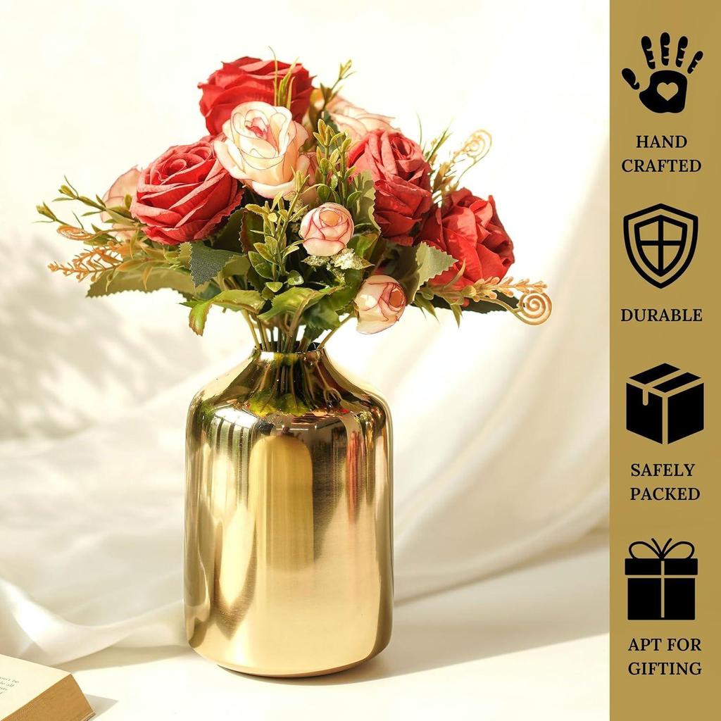 Behoma Metal Flower Vase for Home Decor Bedroom Living Room Office Wedding |