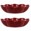 2Pcs Festive New Year Plastic Serving Platter Set Round Candy Fruit Snack Tray for Living Room Parties Appetizers Desserts
