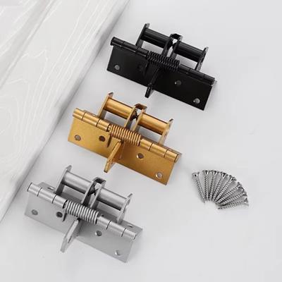 90 Degree Door Closer Self-Closing Positioning Automatic Closing Hinge Rebound Right Angle Invisible Door Spring Hinge