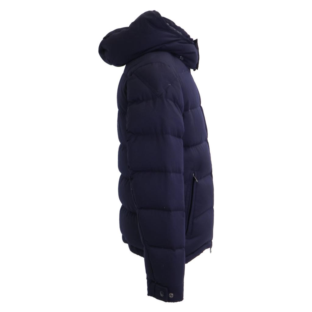 Moncler MONTGENEVRE Woll-Daunenjacke mit Kapuze Jacke 2 Marineblau Gebraucht