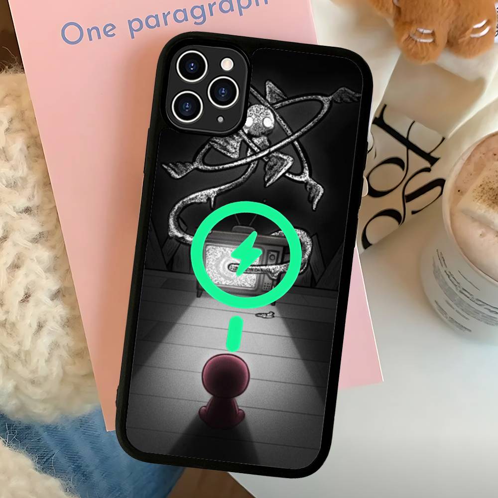 Classic Game The Binding Of Isaac Black For Magsafe Magnetic Phone Case For IPhone 16 15 17 Pro Max 11 12 13 14 Plus Cover