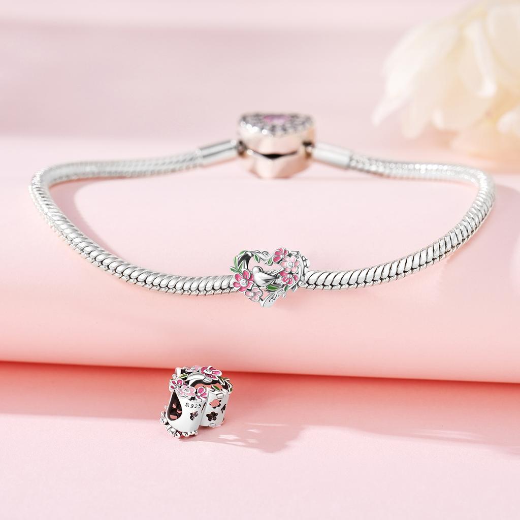 Genuine Copper Charm Luxurious Lattice Garden Bird Bead Fits Bracelets DoItYourself Women Crafting Delicate Gifts Jewellery