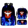 Kuromi Horror Smile Game Brawl Stars Vintage Backpack Set of 3, Multi-Functional Large Capacity School Bag Accessories
