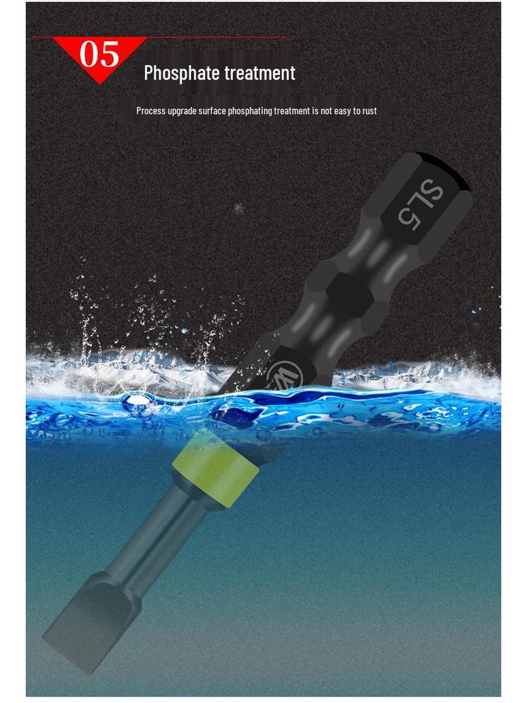Impact-Resistant Slotted Drill & Screwdriver Bit for Electric and Pneumatic Tools
