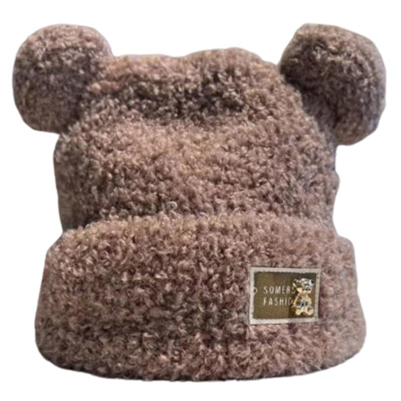 Krásná větruodolná zimní plyšová čepice ve tvaru medvědích uší Harajuku klobouk pro ženy muže Udržujte uši v teple klobouk potřeby do chladného počasí