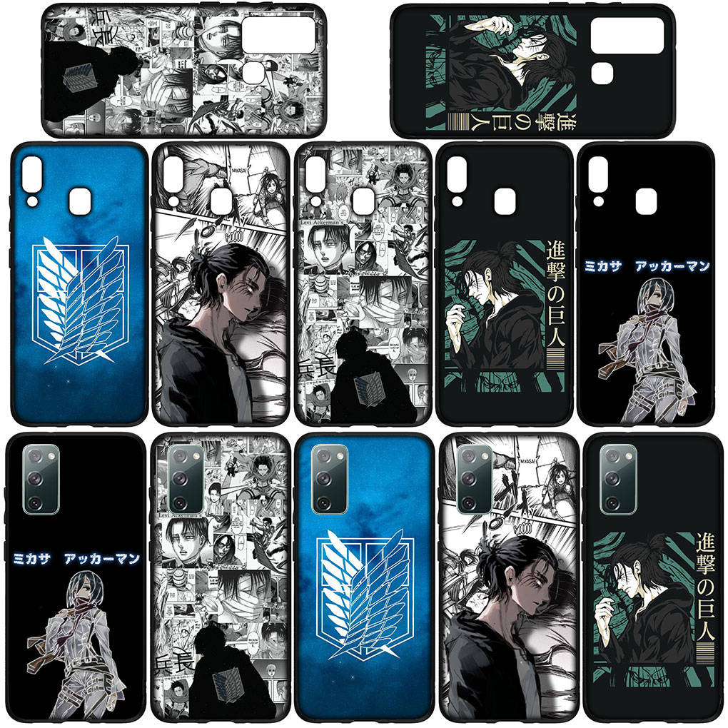 Phone Case for Samsung Galaxy S25 S24 S23 iPhone 16 15 Xiaomi Redmi Note 14 13 12 16E X 11 Pro Max Moto Comics Levi Attack On Titan Eren Jaeger Cover
