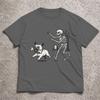 Unisex Casual Summer TShirt Funny Dog Graphic T Shirts Crew Neck Short Sleeve Tee Halloween Skeleton Design Tees Trendy Unisex Shirts