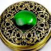 Vintage Emerald Stone Pocket Watch Gothic Fashion Retro Green Opal Pocket Watch