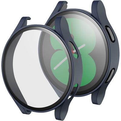 2in1 Case + Tempered Glass for Samsung Galaxy Watch 4 44mm, Navy Blue