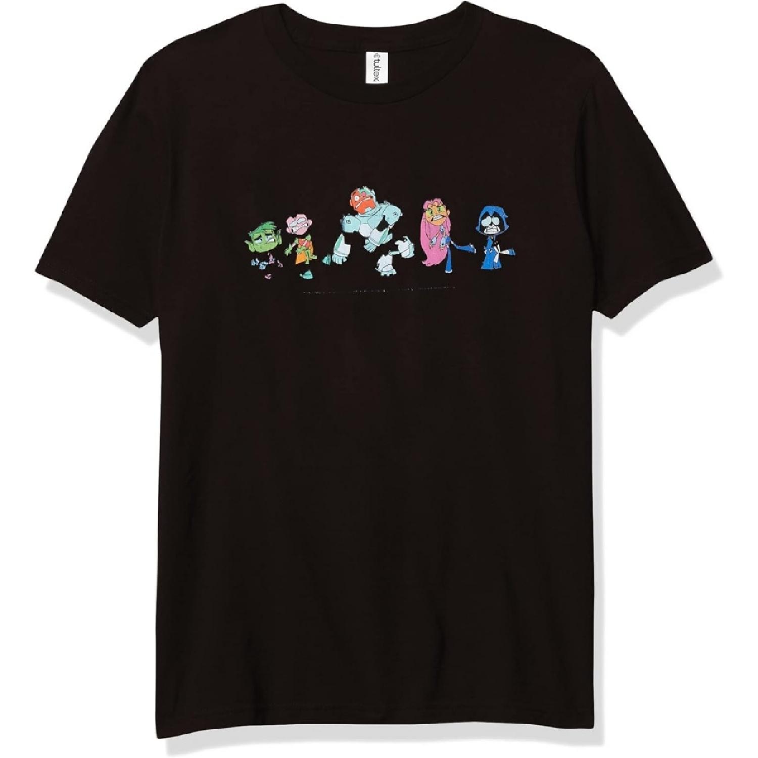 WARNER BROS Kids  Teen Titans Go Line Up Boy s Premium Solid Crew Tee S