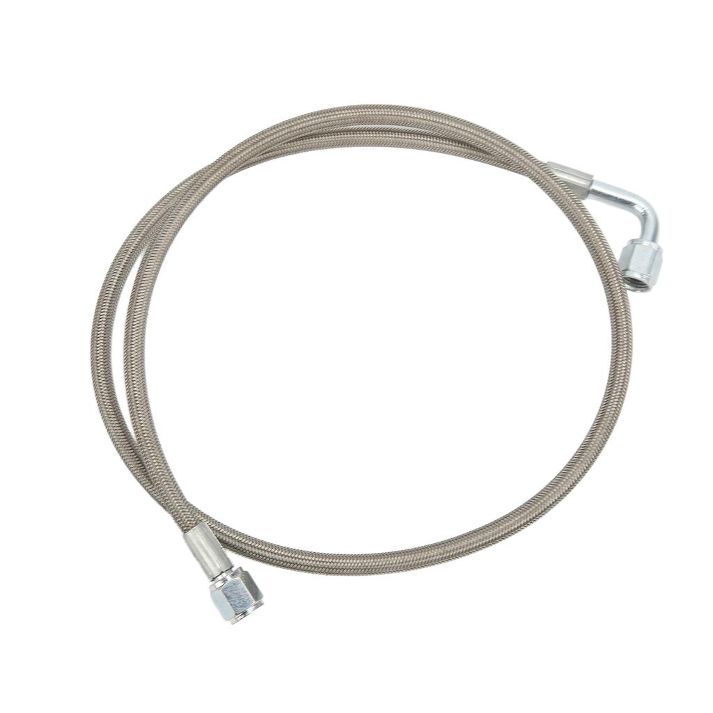 Turbo Oil Feed Line 4AN 90 Degree Stainless Steel Braided Oil Feed Tube Pipe Hose 48 Inches