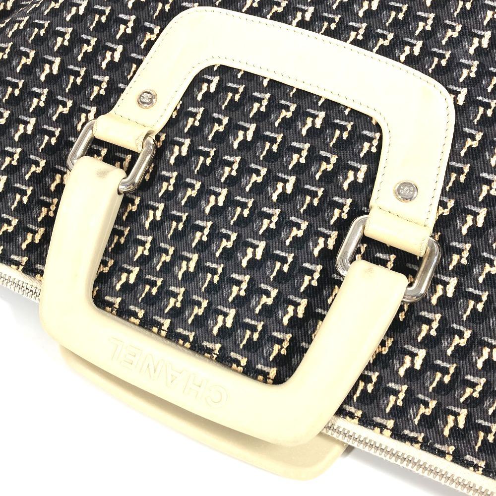 CHANEL Clover logo 2-way bag Handbag Vertical Tote Crossbody Shoulder Bag