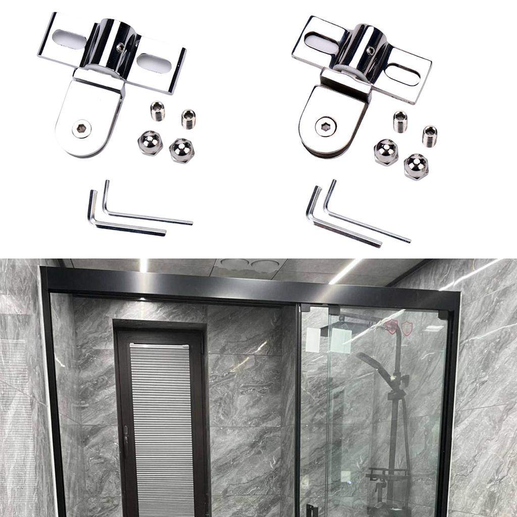 Thickened Stainless Steel/Alloy Shower Door Hinges with 90 Degree Rotation for 8 12mm Glass Door Daily Casual Use