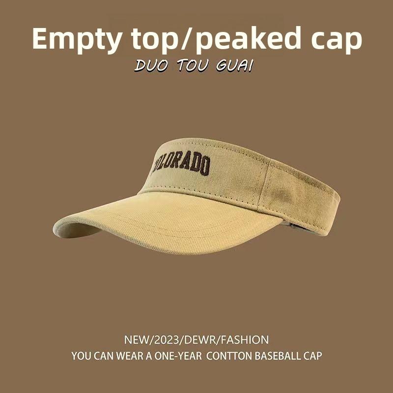 Sommer Unisex Sonnenhut mit atmungsaktivem Polyester und Buchstaben-Design für Laufen im Freien