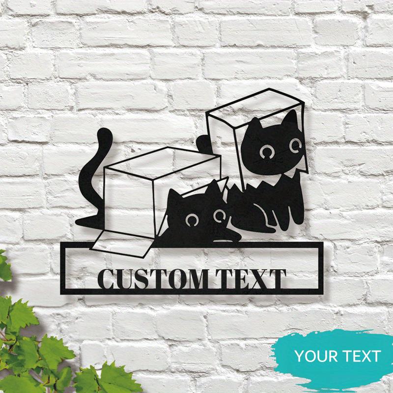 

Metal Cat Wall Art Retro Tin Sign Personalized Gift Indoor Outdoor Home Decor