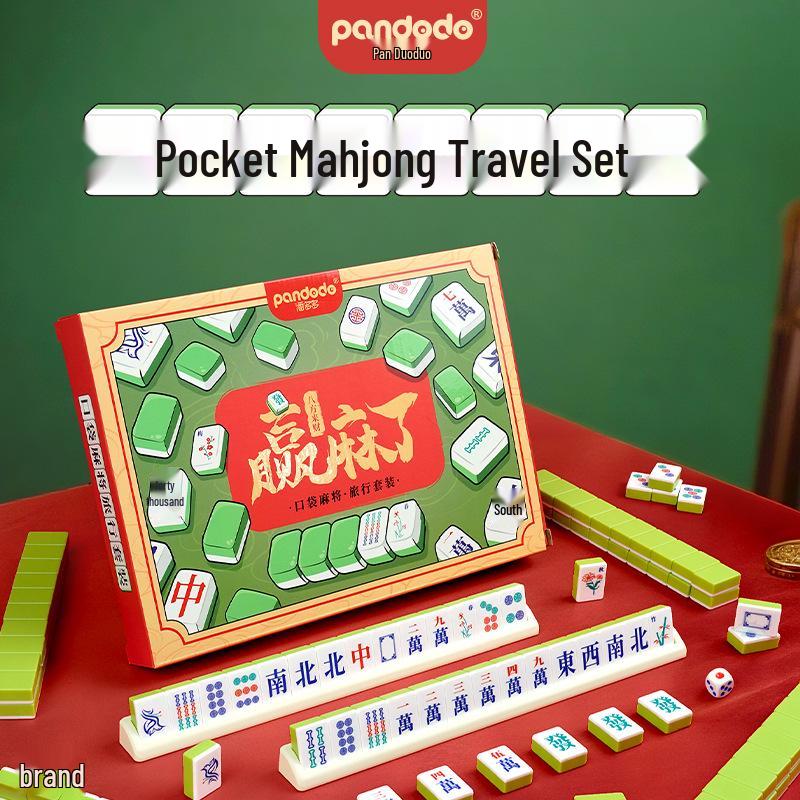 Children's Portable 144-Tile Mahjong Set for Home, Travel, Team Building, Parties, Stress Relief