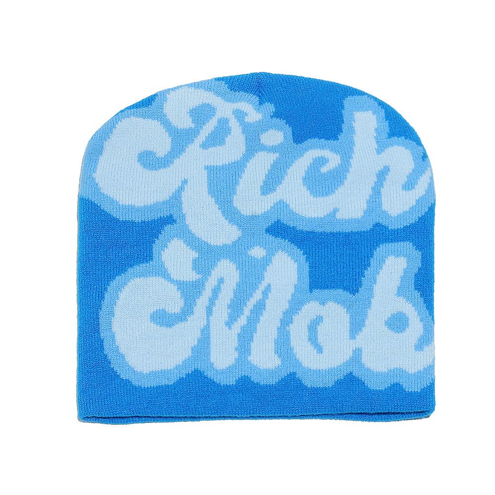 Temu Autumn and Winter New Knitted Pullover Hat Multi-color Letter Cold Hat Men's and Women's Wool Knitted Hat