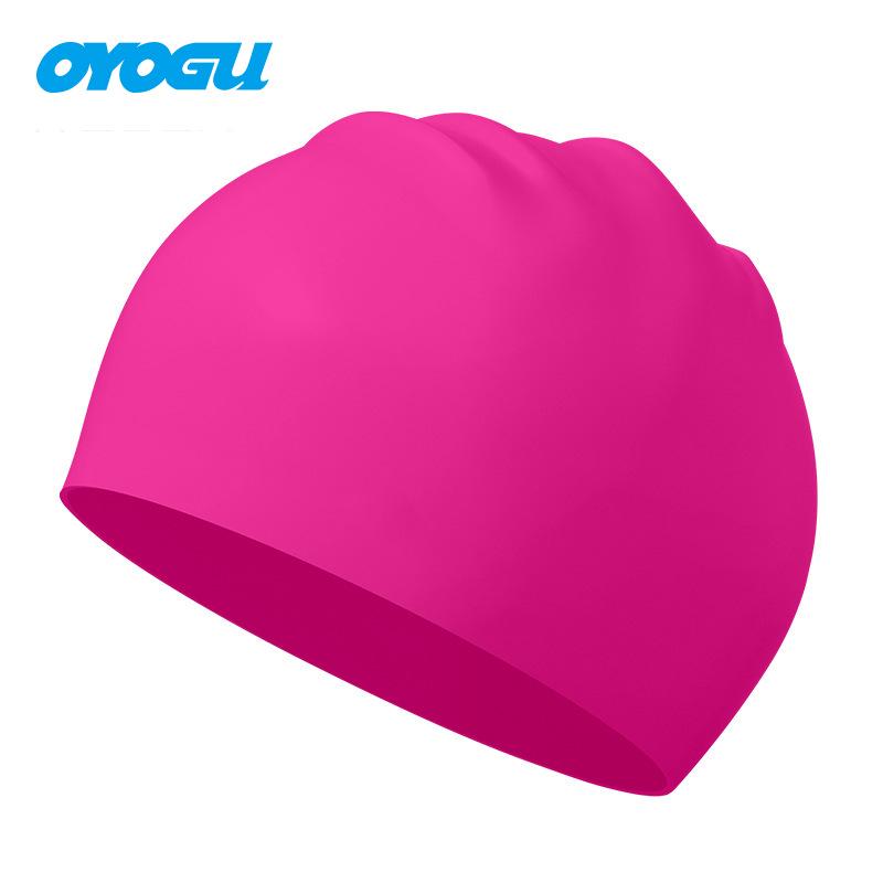 Adult & Children's Silicone Swim Cap - Unisex, Solid Color, Plus Size, Customizable with Logo