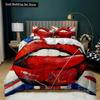 Juego de Funda Nórdica para Labios Juego de Cama de Labios Dorados Sexy Pareja Adulta Individual Doble Queen King Size Cubierta de Edredón de Poliéster con Marcas de Besos 3D