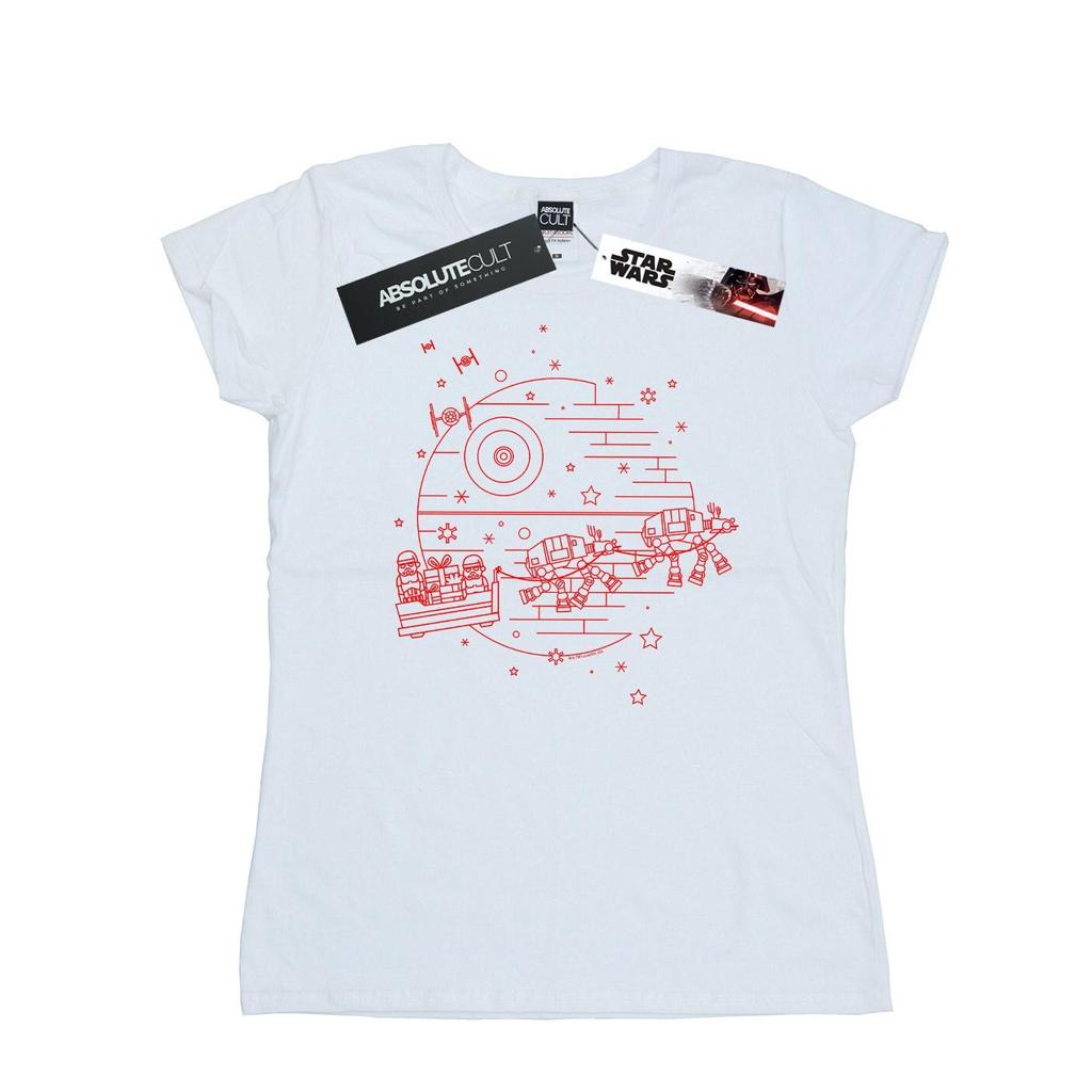 Star Wars Womens/Ladies Death Star Sleigh Cotton T-Shirt