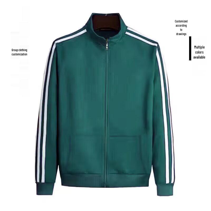 "Hong Kong Style Three-Bar Women's Spring/Autumn Loose Fit Baseball Jacket - Korean Version for Couples & Students."