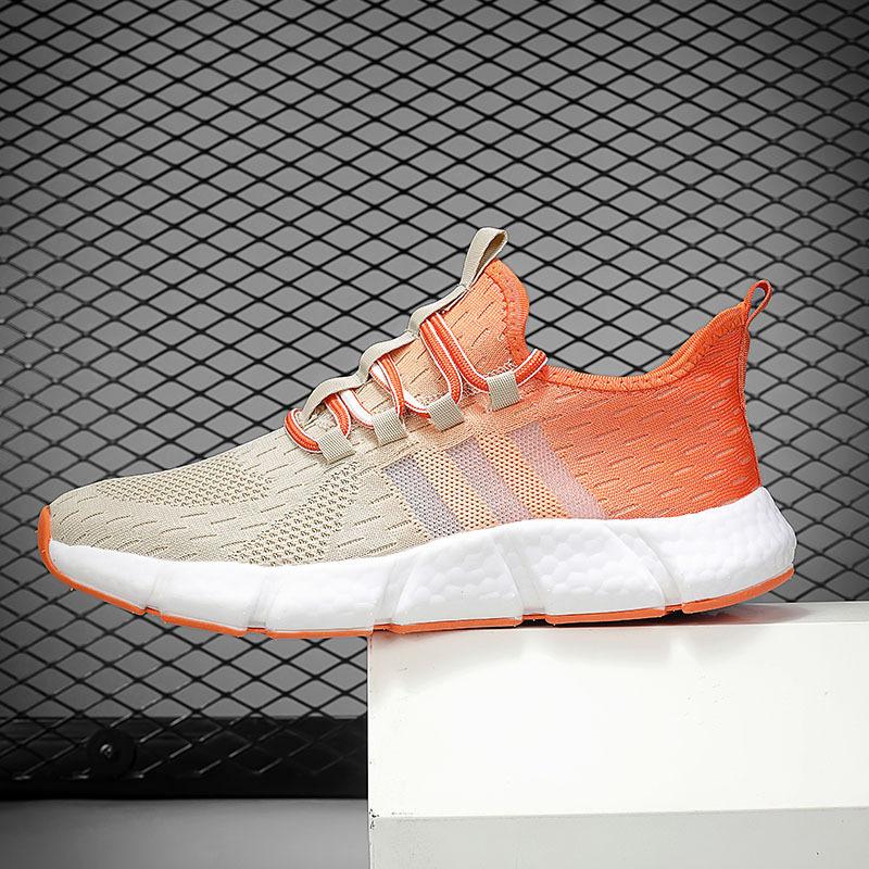 Gradually Change Color Foreign Trade Men's Shoes Summer Breathable Casual Sports Shoes Mesh Popcorn Soft Sole Running Shoes Couple