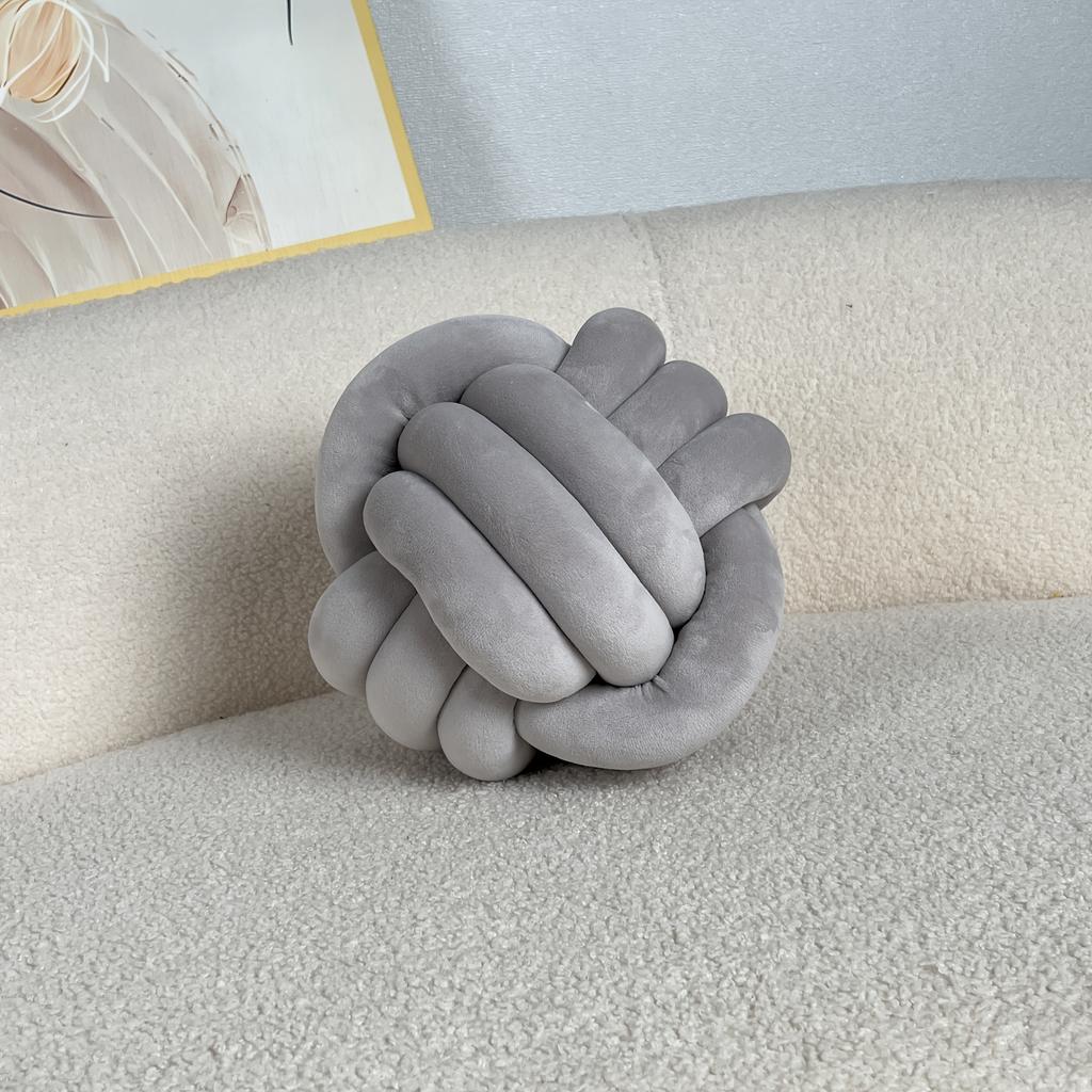 1pc 22cm/8.66inch Knot Pillow Ball Shaped Decorative Throw Cushion for Living Room Bed Sofa Handwoven Pillow