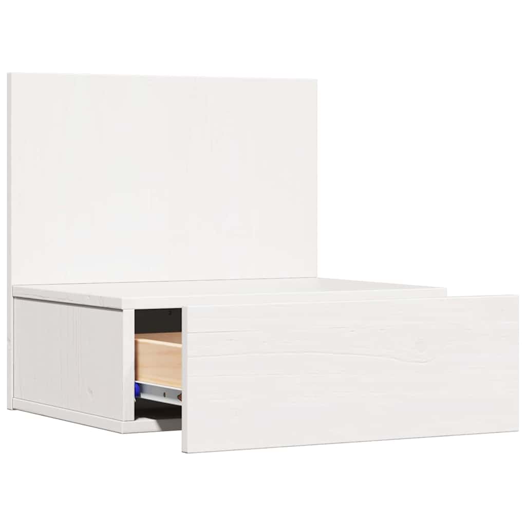 White Nightstand 42 x 32.5 x 40 cm Solid Pine Wood
