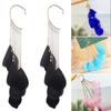 1 paio di polsini per le orecchie vintage esagerato stile bohemien nappa antiruggine usura quotidiana lega lunga piuma orecchini da donna gioielli per feste