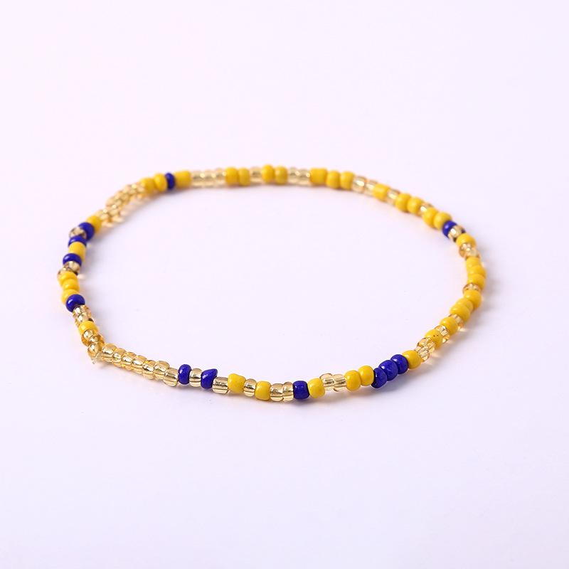 Bracelet de perles de verre, 1 pièce, style Boho, Bracelet de cheville en perles colorées
