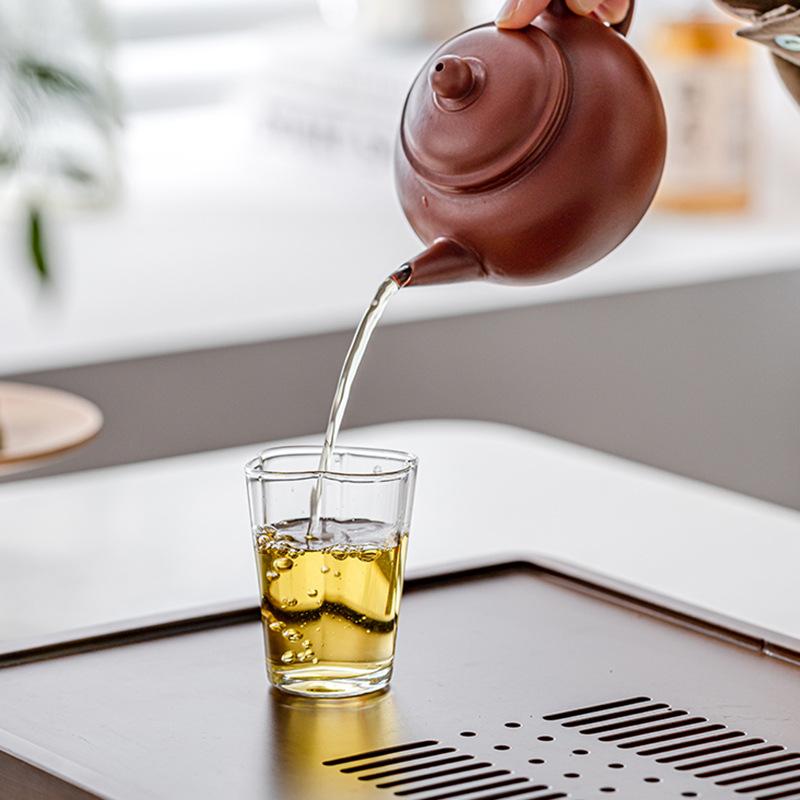 Japanese Style Glass Teacup Creative Handmade Kung Fu Tea Cups Chahai Heat-Resistant Transparent Small Teacup Drinkware New
