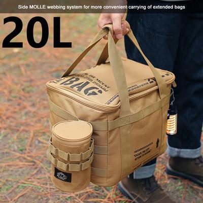 Organizzatori da Campeggio all'Aperto 20 L Borsa Portaoggetti per Utensili da Cucina con Divisori Borsa da Picnic per Spiaggia Picnic Tenda Organizzatore Accessori per Lampada