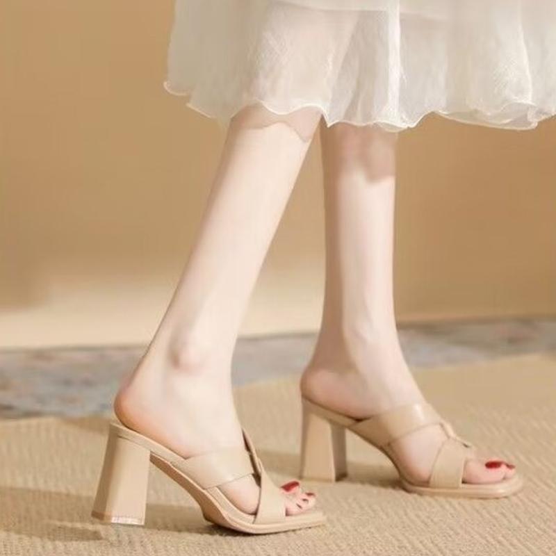 Fashion High Heel Sandal for Women Shoes Lady 2025 Suit Female Beige All-Match Med Espadrilles Platform High-heeled New Black Retro